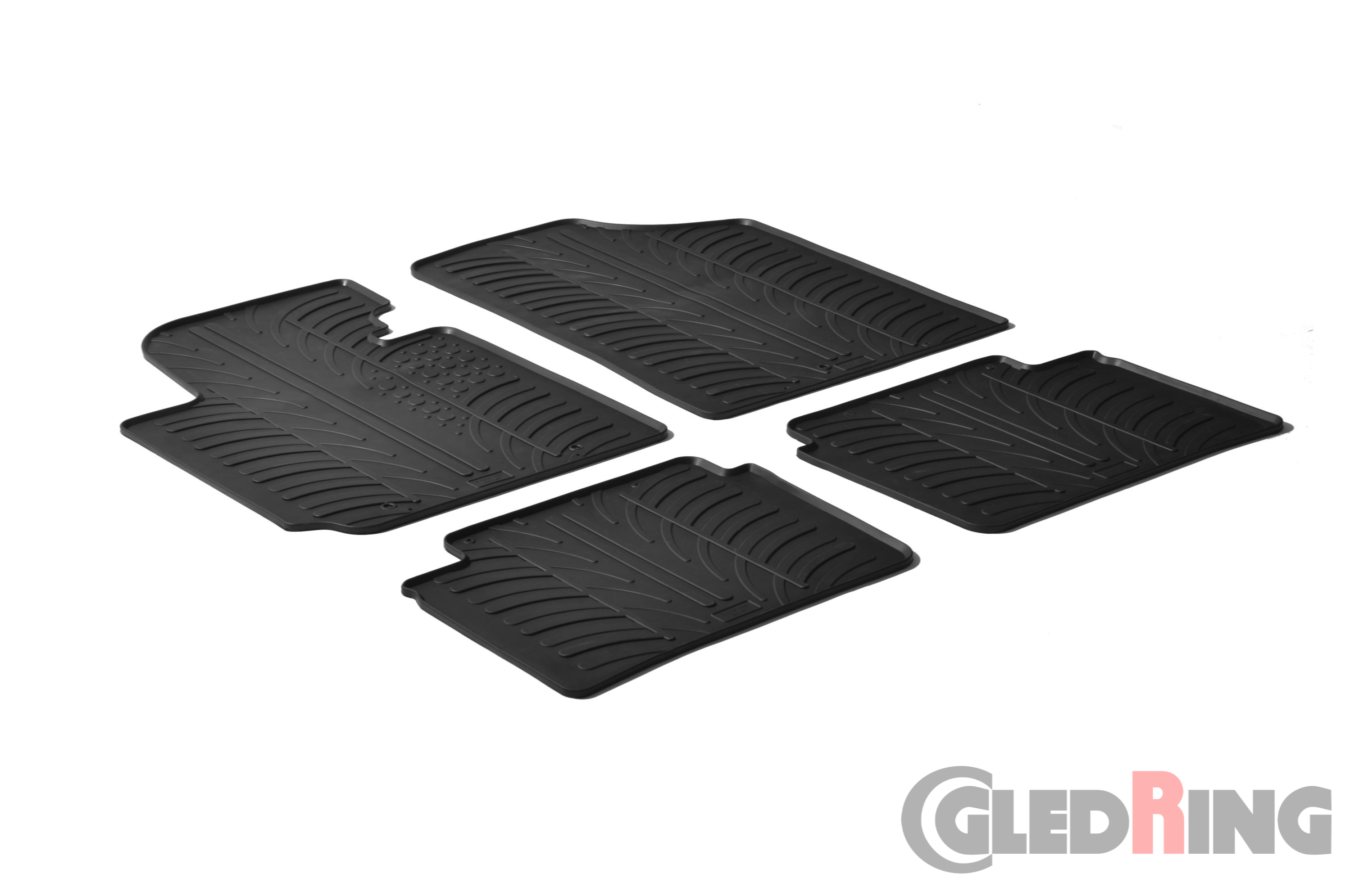 Original Gledring Passform Fußmatten Gummimatten 4 Tlg. Loch Fix. - HYUNDAI Veloster 2011->